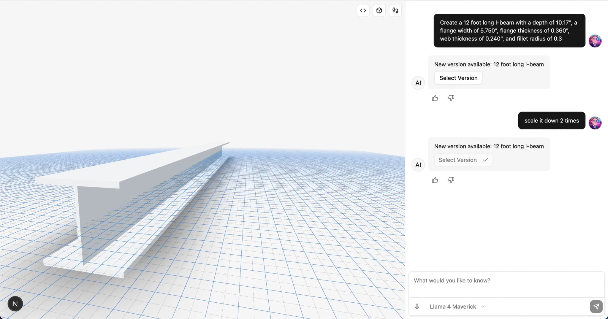 Text-to-CAD Interface Preview